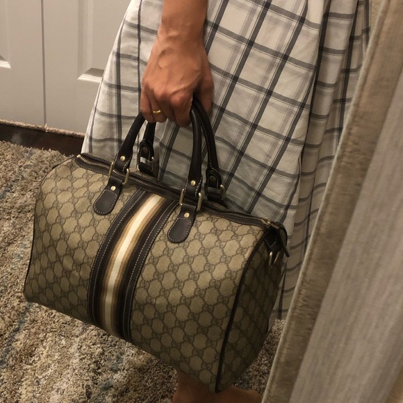 Authentic Gucci GG Joy Web Boston Bag Medium - Picture 16 of 16